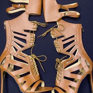Laser Cut Knee Stiletto High Heels